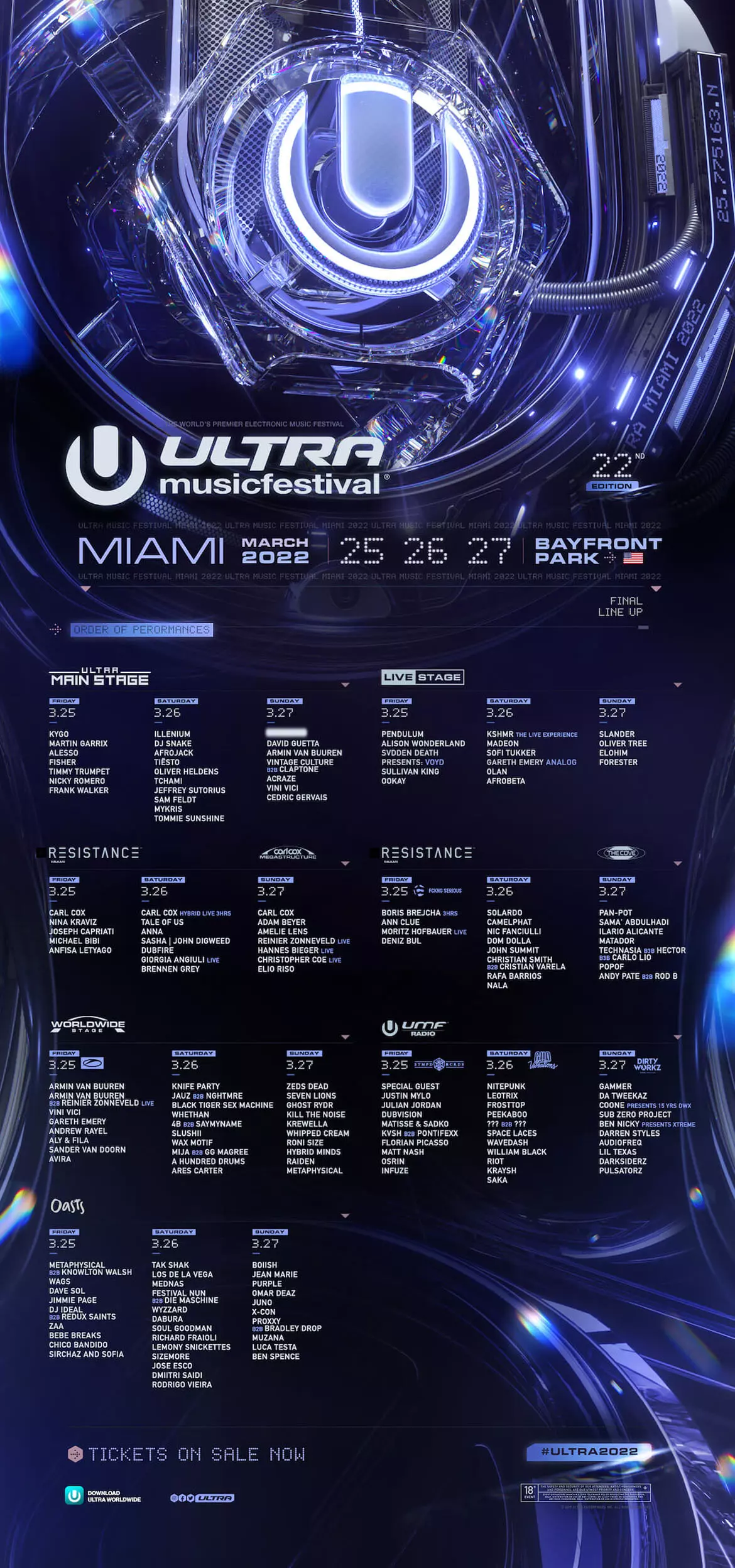Ultra Music Festival Miami 2022 Lineup